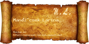 Manácsek Larina névjegykártya